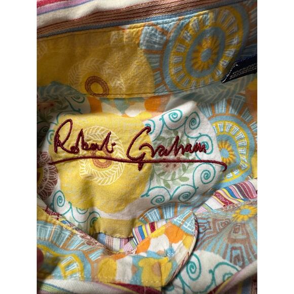 Robert Graham Striped Embroidered Button Down Contrast XL - Picture 7 of 8